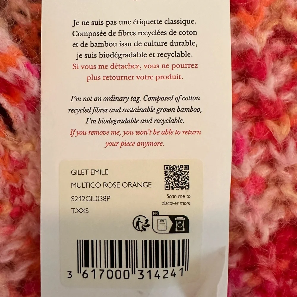 Sezane Multi Rose Emile Cardigan - Picture 3 of 3